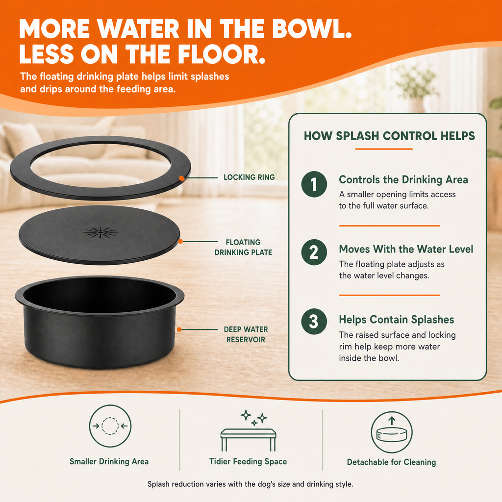 Puppami Adjustable Elevated Slow-Feeder Dog Bowl Station